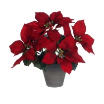 Decorative Plant Mica Decorations Red PVC