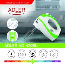 Hand Mixer Adler AD 4205g Plastic