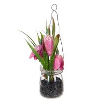 Decorative Plant Polyester Polyethylene Iron 7 x 7 x 20 cm