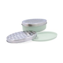 Grater with Container Quid Ozon Green Metal 17 x 12 x 7 cm (12 Units)