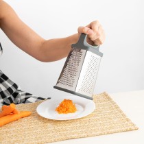 Multi-purpose grater Quid Ozon Grey Metal 22 x 10 x 10 cm (12 Units)