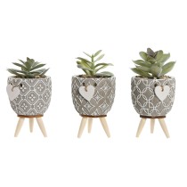 Decorative Plant Home ESPRIT Polyethylene Cement 9,5 x 9,5 x 12 cm (3 Units)