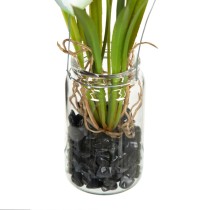 Decorative Plant Polyester Polyethylene Iron 7 x 7 x 24 cm