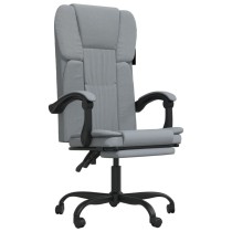 Reclining Office Chair Light Grey Fabric