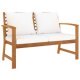 Garden Bench 120 cm with Cream Cushion Solid Wood Acacia