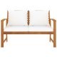 Garden Bench 120 cm with Cream Cushion Solid Wood Acacia