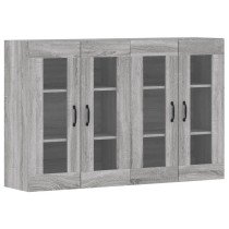 Wall Mounted Cabinets 2 pcs High Gloss White Engineered Wood