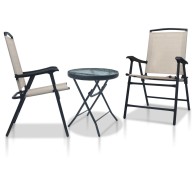 3-tlg. Bistro-Set Taupe Stahl