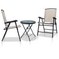 3 Piece Bistro Set Taupe Steel