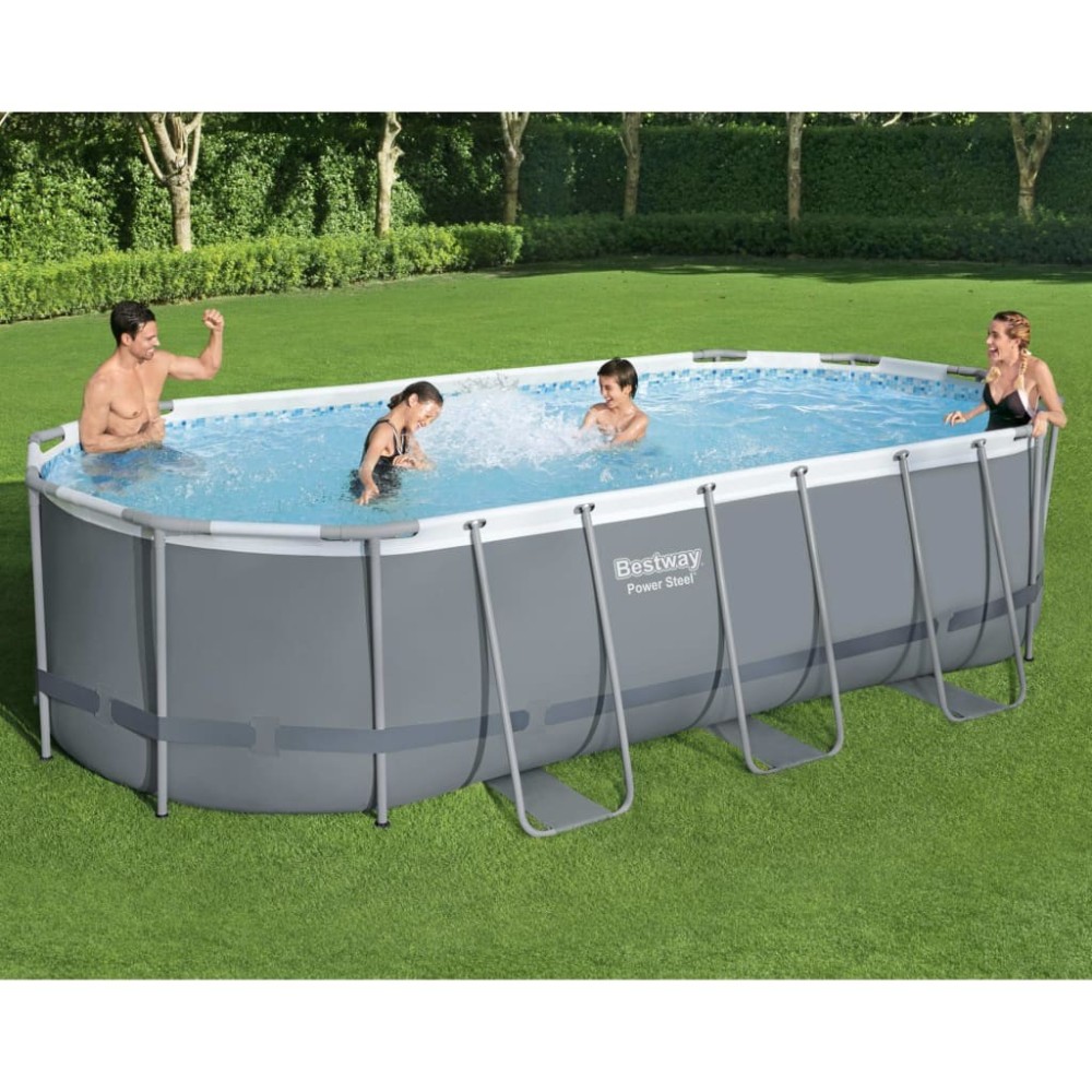 Bestway Power Steel Aufstellpool Oval 549x274x122 cm