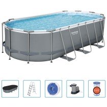 Bestway Power Steel Above Ground Pool Oval 549x274x122 cm