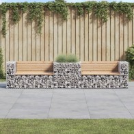 Garden Bench with Gabion...