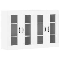 Wall Mounted Cabinets 2 pcs High Gloss White Engineered Wood