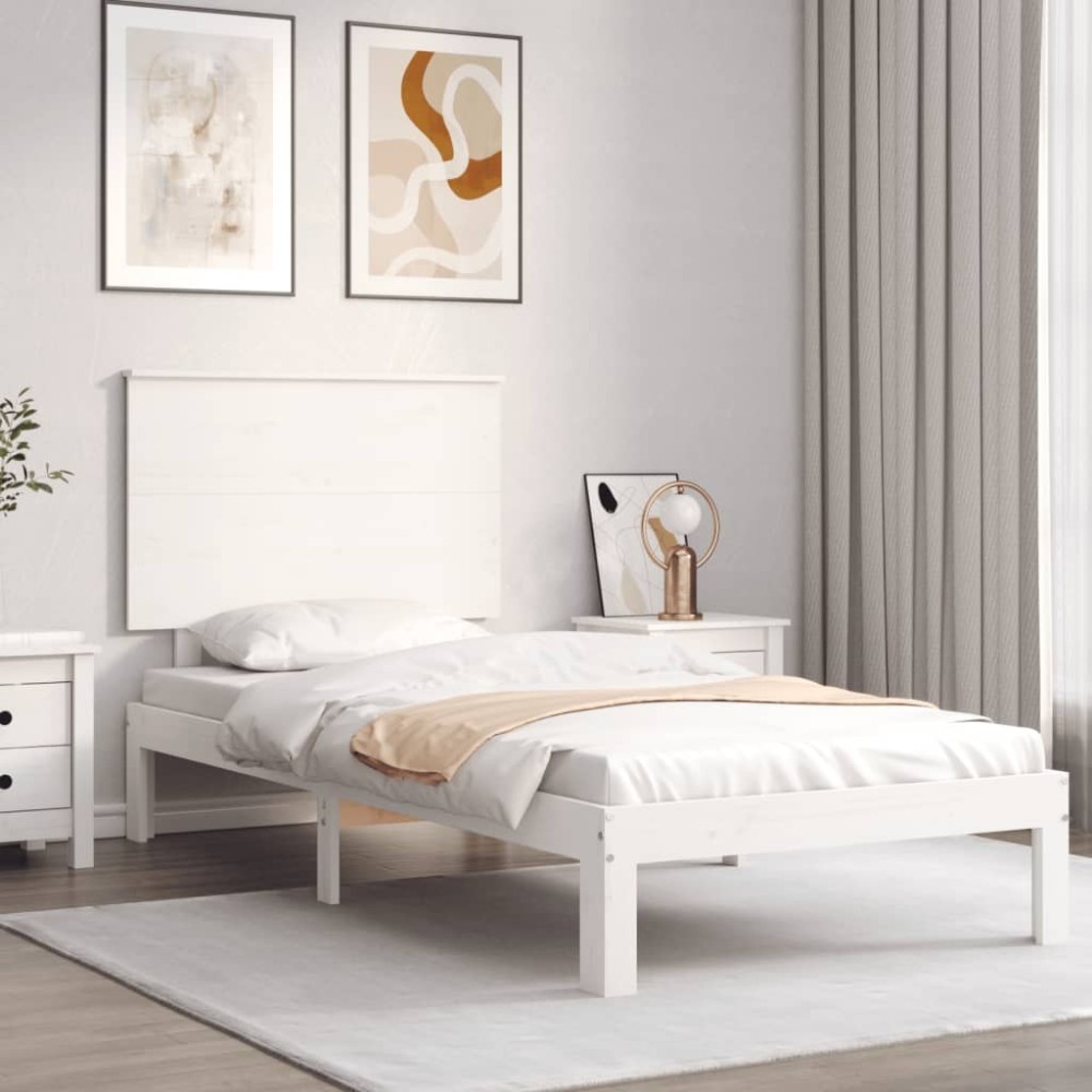 Bed Frame with Headboard King Size Solid Wood