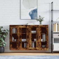 Wall Mounted Cabinets 2 pcs High Gloss White Engineered Wood