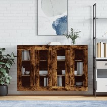Wall Mounted Cabinets 2 pcs High Gloss White Engineered Wood