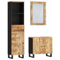 3 Piece Bathroom Furniture Set Solid Wood Mango