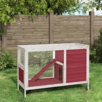 Rabbit Hutch Red 103x44x69.5 cm Solid Wood Pine