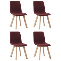 Dining Chairs 4 pcs Wine Red Fabric