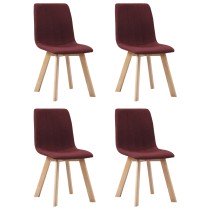 Dining Chairs 4 pcs Wine Red Fabric