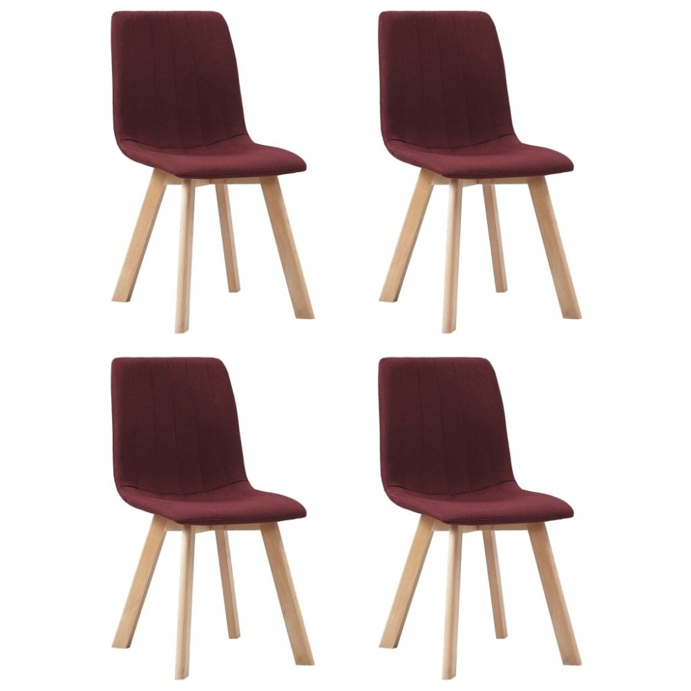 Dining Chairs 4 pcs Wine Red Fabric