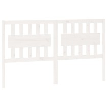 Bed Headboard White 155.5x4x100 cm Solid Wood Pine