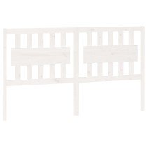 Bed Headboard White 155.5x4x100 cm Solid Wood Pine