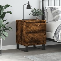 Bedside Cabinets 2 pcs Smoked Oak 40x35x50 cm Engineered Wood