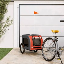 Pet Bike Trailer Red and Grey Oxford Fabric and Iron