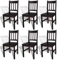Dining Chairs 6 pcs Dark...