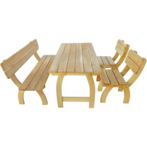 Outdoor Dining Set 4 Pieces Impregnated Pinewood