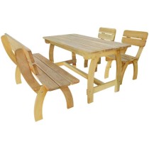 Outdoor Dining Set 4 Pieces Impregnated Pinewood