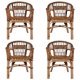 Outdoor Chairs 2 pcs Natural Rattan Brown