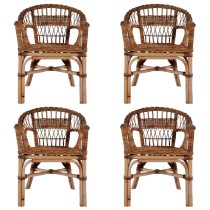 Outdoor Chairs 2 pcs Natural Rattan Brown