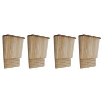 Bat Houses 4 pcs 22x12x34 cm Wood