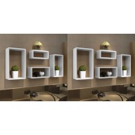 Wall Cube Shelves 8 pcs White