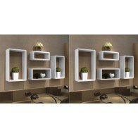 Wall Cube Shelves 8 pcs White