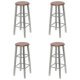 Bar Stools 4 pcs Silver and Brown MDF