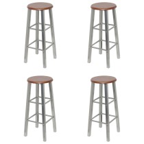 Bar Stools 4 pcs Silver and Brown MDF