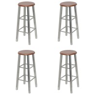 Bar Stools 4 pcs Silver and...