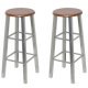 Bar Stools 4 pcs Silver and Brown MDF