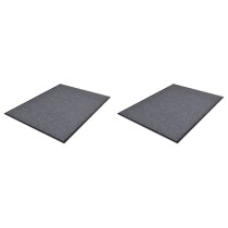 PVC Door Mats 4 pcs Grey 90x60 cm