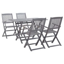 7 Piece Garden Dining Set Solid Acacia Wood Grey