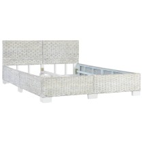 Bed Frame Grey Natural Rattan 160x200 cm