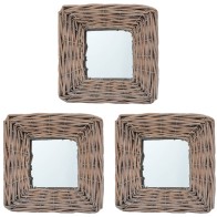 Mirrors 3 pcs 15x15 cm Wicker