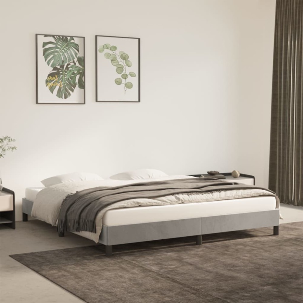 Bed Frame Dark Grey 90x190 cm 3FT Single Velvet