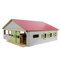 Kids Globe Toy Horse Stable with 3 Boxes and Lane 1:32