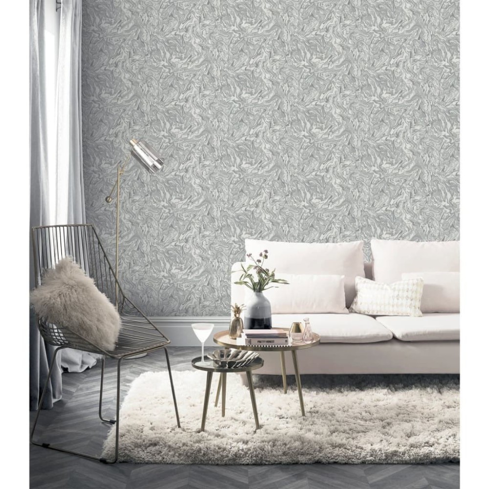 DUTCH WALLCOVERINGS Wallpaper Liquid Marble Blue