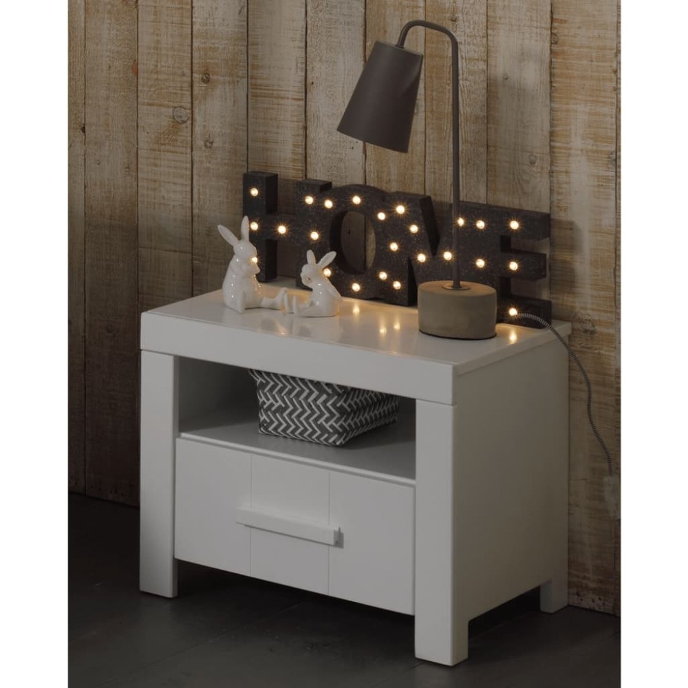 Vipack Nightstand Erik with Drawer Wood White