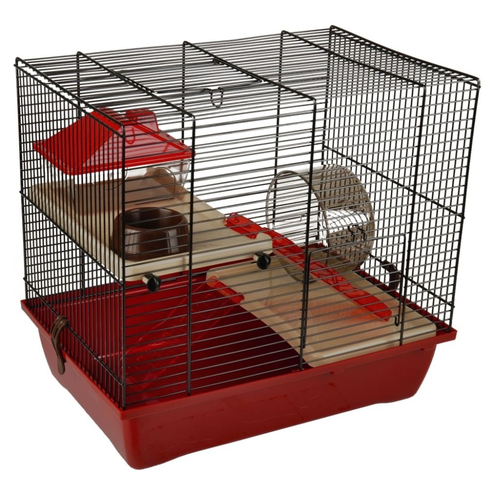 FLAMINGO Hamster Cage Enzo 2 41.5x28.5x38 cm Bordeaux